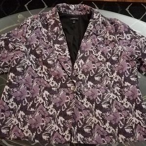 Lane Bryant Purple Floral Business Blazer Jacket